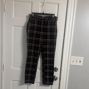 H&M Women's Black and Brown Plaid Trousers
